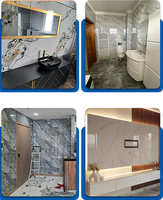 Panneau décoratif en plastique imperméable de feuille de marbre UV à haute brillance pour l'emboîtement de meubles de mur pour l'hôtel de salon de salle de bains