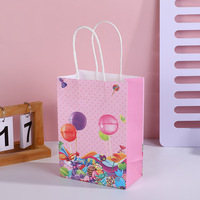 Sucette Design Kraft Papier Cadeau Sac Avec Poignée Fête D'anniversaire Emballage Sac Faveurs De Mariage Eid Ramadan Festival Fournitures