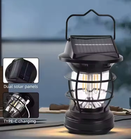 Lanterne solaire de camping rechargeable par USB, à intensité variable, 4 modes, à suspendre, pour tente extérieure, éclairage d'urgence, lumière d'ambiance portable