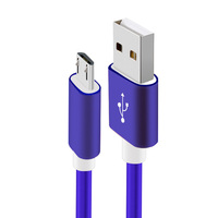 Kabel Data USB 5V USB-A ke Micro Pengisian Cepat Berkualitas Tinggi Harga Pabrik OEM ODM 1M 2M 3M Kabel Kepang Katun Warna-Warni