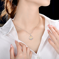 Pendentif rond en argent Sterling 925 pour filles, collier étoile, nouvelle collection, tendance, vente en gros, d'usine