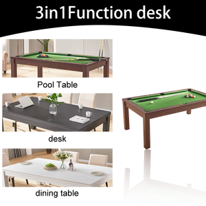Mesa de Billar de Lujo Fusion Convertible en Mesa de Comedor de 7 Pies Moderna, Pizarra de Hule y Cojines de MDF con PVC para Deportes de Interior y Hogar - Product Image 2