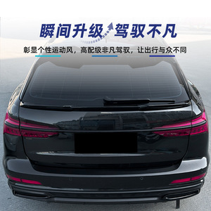Aileron de coffre arrière Audi A6 C8 Avant, noir piano, texture carbone, 2019-2024, style bec de canard, modification ABS - Product Image 3