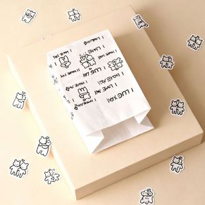 Eco-Friendly Durable Greaseproof Waterproof <b>Small</b> Square Bottom Kraft <b>Paper</b> <b>Bags</b> Lamination Heat Seal for Cookies Dessert Party - Product Image 6