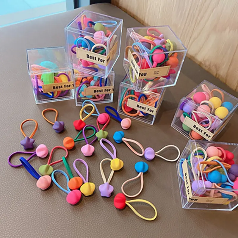 Shenglan-accesorios para el cabello para bebé, caja de regalo con tocado de Color, bandas elásticas para el pelo para niño