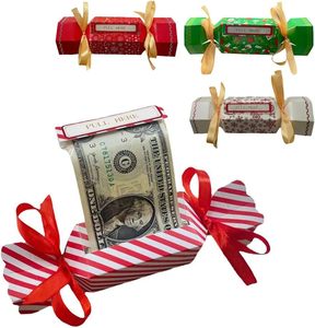 Boîte cadeau de Noël DAMAI avec ouverture pour tirer l'argent, en papier artistique, avec ruban, impression de logo personnalisée pour cadeaux en espèces - Product Image 1
