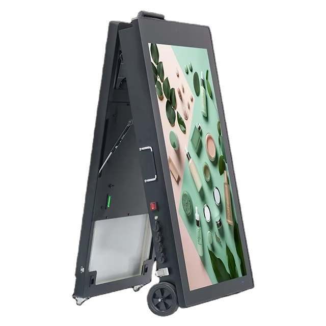 Solar and Battery Powered Retail Portable Digital Signage Player Outdoor Lcd Advertising Display Mobile Digital Poster
