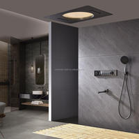 Plafond intégré 600*800mm Led pommeau de douche avec affichage numérique pluie cascade salle de bain thermostatique douche robinet ensemble