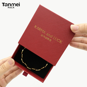 Custom Luxury Personalized Wine Red Jewelry Packaging <b>Box</b> Sliding Drawer Paper <b>Gift</b> <b>Box</b> for <b>Earring</b> Ring Necklace Bracelet - Product Image 4