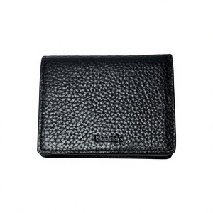 Beena's Cowhide Leather Button Closure Fashion <b>Wallet</b> Short Fold Minimalist <b>RFID</b> <b>Protection</b> Unisex Daily Use - Product Image 1