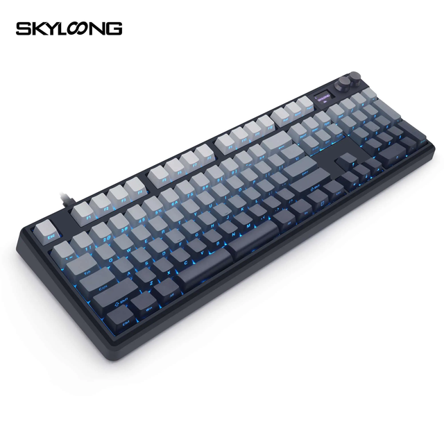 New Arrival SKYLOONG GK104-Optical USB Wired South-facing RGB-LED 8K with 1.14" Digital Display Optical Switch Gaming Keyboard