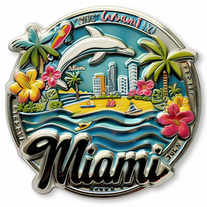 All'ingrosso moda varietà di stili USA Miami metallo magnete per il frigorifero di personalizzazione del turismo magneti da frigorifero - Product Image 5