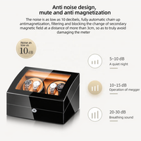 Remontoir de montre automatique de luxe MINEESI fait main, 4+6 emplacements, en bois laqué brillant marron avec protection en cuir microfibre