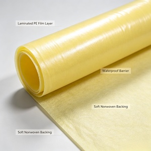 Tissu non tissé laminé jaune imperméable, enduit de PE, rouleau de tissu non tissé PP pour nappes jetables, emballage de protection - Product Image 3