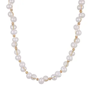 2023 new trendy high quality weave fresh water irregular pearl necklace wholesaler