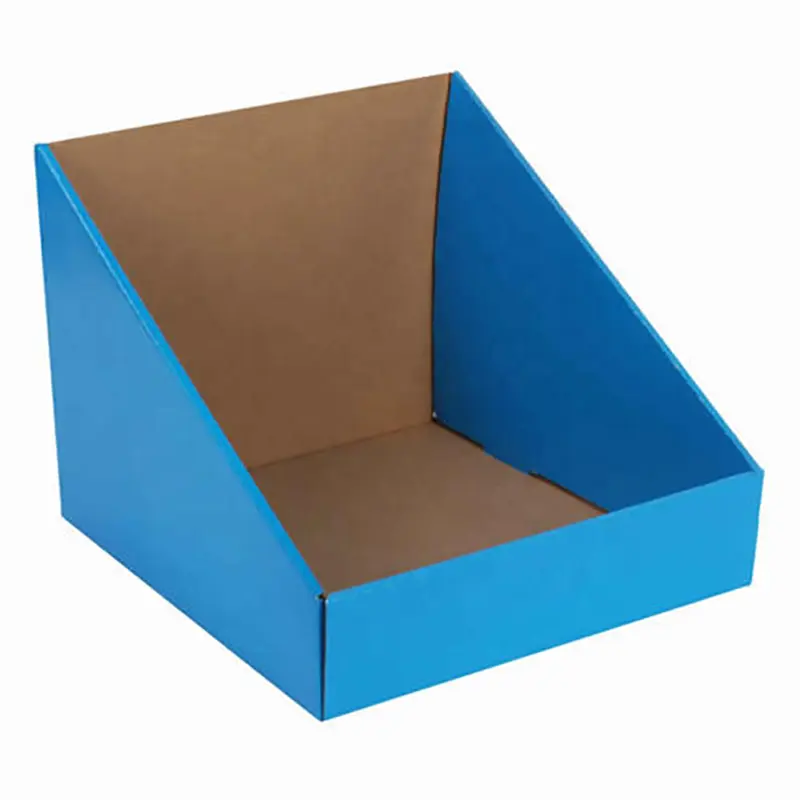 כחול קרטון מותאם אישית מודפס נייר גלי דלפק תצוגת קופסות קסדת להראות