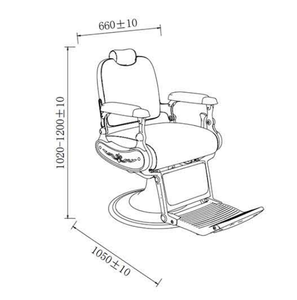 Nouveau fauteuil de barbier en cuir synthétique de luxe avec repose-pieds réglable, design écologique, châssis noir large pour salon de coiffure - Product Image 5