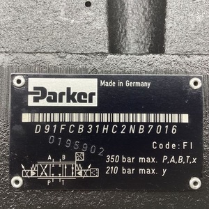 วาล์วควบคุมทิศทางแบบสัดส่วน Parker รุ่น D91FCB31HC2NB7016 วาล์วไฮดรอลิกแรงดันสูงสุด 350 บาร์ - Product Image 1