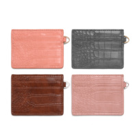 Étui en cuir PU personnalisé pour cartes bancaires, accessoire professionnel, porte-cartes fin multicolores pour hommes