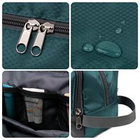 Trousse de Toilette de Voyage pour Homme, Petite Trousse de Toilette avec 3 Compartiments et Poches en Filet, Organisateur de Rasage Durable pour la Salle de Sport, le Camping et les Voyages