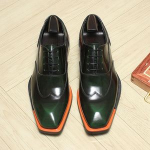High-End Men's Black Coffee Leather Dress <b>Shoes</b> Customizable Casual for Elegant Autumn Occasions with <b>Height</b> <b>Increasing</b> Feature - Product Image 1