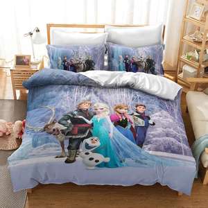 Set biancheria da letto per ragazza congelata personalizzata lenzuolo 3d lenzuolo per cartoni animati stampato Set copripiumino per bambini - Product Image 6