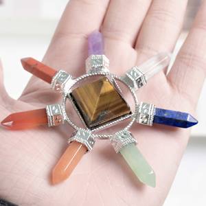 Venta al por Mayor de Pequeñas Pirámides de Cristal, Material Hecho a Mano, Siete Chakras, Punta de Lápiz, Piedra de Ágata Natural, Meditación, Feng Shui - Product Image 6