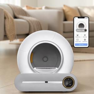 Bac à litière automatique grande capacité 65L pour chat de tous âges, logo personnalisé acceptable, contrôle des odeurs scellé, WIFI - Product Image 1