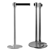 Barrière de contrôle de file d'attente en acier inoxydable de haute qualité, empilable, en forme de U, avec ceinture rétractable