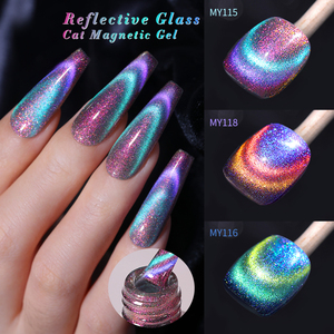 BORN PRETTY-Esmalte en Gel para <span class=keywords><strong>Uñas</strong></span>, Esmalte Magnético de Ojo de Gato, Cristal Reflectante 9D, Doble Luz, Semipermanente, 10ml - Product Image 2
