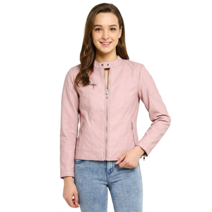 Chaqueta de Moda Premium para Mujer, Chaqueta Minimalista de Cuero, Chaqueta Casual con Cuello Alto Elegante para Otoño e Invierno - Product Image 5