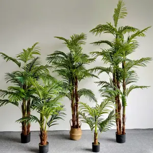 Árvore artificial de seda e plástico, plantas verdes falsas de grande artificial, palmeira, bonsai, 90cm-240cm