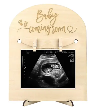 Annuncio di gravidanza regalo con cornice ad ultrasuoni in legno adatto per le donne incinte baby shower social media photo props