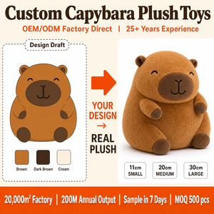 Vente en gros de jouets en peluche personnalisés Capybara, porte-clés animaux en peluche, OEM ODM, commande en gros, fournisseur certifié CE EN71 ASTM PE10 - Product Image 1