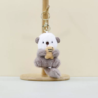 Nouveau porte-clés en peluche QY, petit pendentif en forme d'otter de mer de dessin animé, avec poisson et chien de mer, poupée en peluche, pendentif pour sac d'école