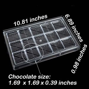 Petits moules carrés en polycarbonate, moules à chocolat carrés, outils à gâteau personnalisables - Product Image 2