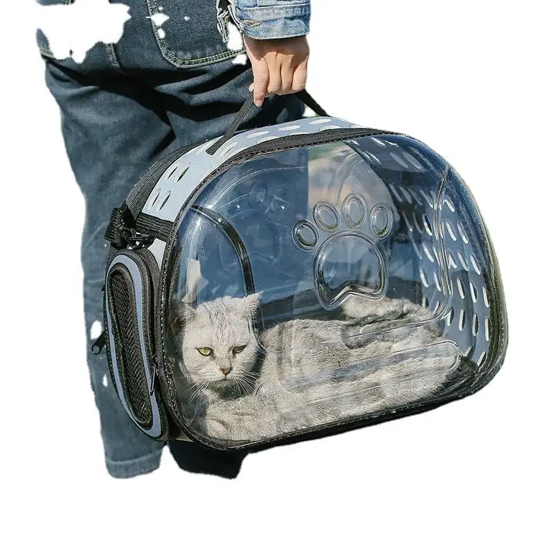 Складная прозрачная сумка-переноска для кошек и собак