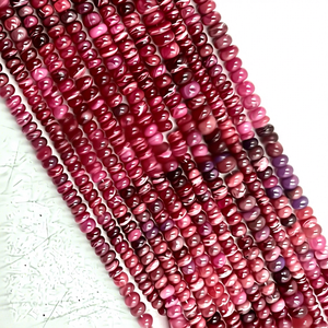 Premium Quality Gemstone Glass Fill <b>Ruby</b> Smooth Rondelle Beads 5-6MM Elegant Loose Jewelry Making 17 Inches - Product Image 1