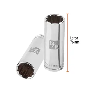 Juego de Llaves de Tubo de 6 13/16 Pulgadas de Largo, 12 Puntas, Accionamiento de 1/2 Pulgada, TRUPER - Product Image 3