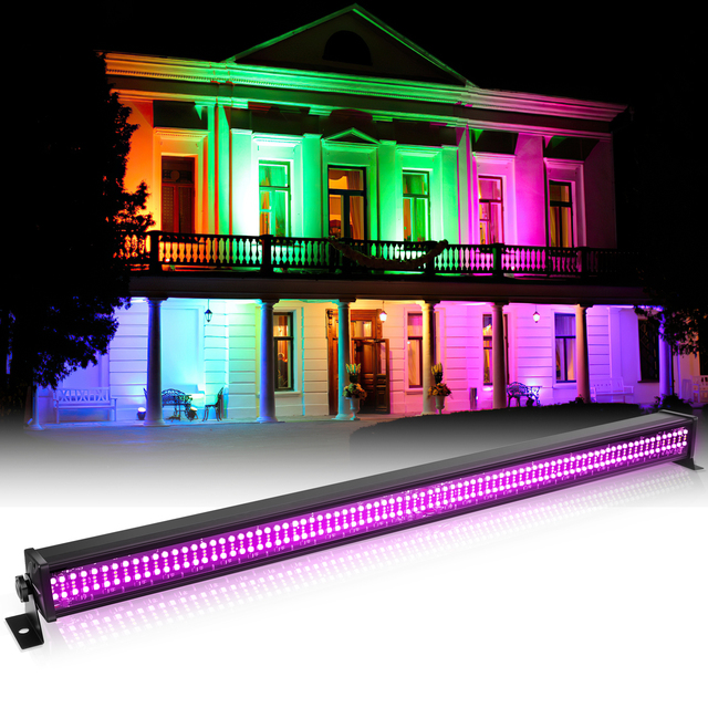 80W 336 RGB Stage Light Bar Support DMX Control Lights Bar for Indoor Disco Party Church Birthday Wedding LED Wall Washer Light
