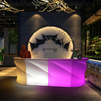 Table de bar LED lumineuse en PVC pour extérieur, mobilier commercial autoportant, design moderne et simple, KTG Club