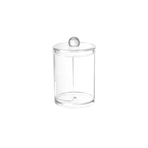 Boîte à cotons-tiges double couche avec couvercle, rangement pour tampons de maquillage, organisateur de bureau transparent pour le rangement des cosmétiques, capacité de 250 - Product Image 5