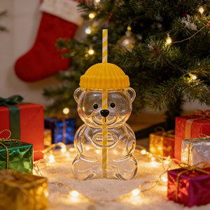 แก้วกาแฟใสทรงหมีเท็ดดี้ ลายการ์ตูน น่ารัก สีเขียว ขนาด 591 มล. พร้อมฝาปิด ทำจากแก้วบอโรซิลิเกตคุณภาพสูง ลดราคาพิเศษ - Product Image 5