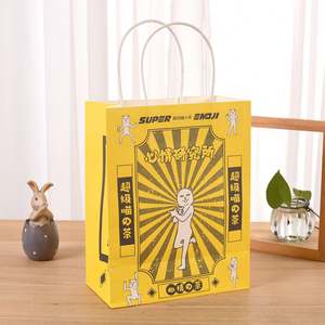 Bolsa de Papel Kraft Clásica Biodegradable con Asa, Impresa con Logotipo Personalizado ZJPACK, para Comida para Llevar y Compras - Product Image 3