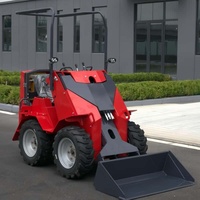 Mini-chargeuse compacte sur roues avec toit ROPS pour travaux de paysagisme, agricoles et de construction en intérieur