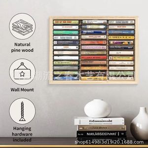 Simple wooden multi-layer CD storage box, home desktop wooden <b>record</b> organizer, <b>standing</b> solid wood CD display rack - Product Image 5