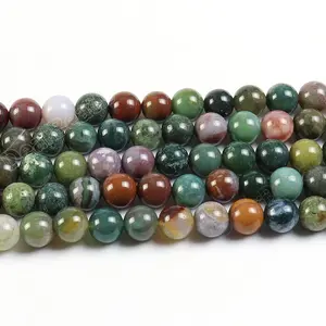Wholesale Cheap Fancy Jasper Beads, Indian Agate Loose Gemstone Bead Strands for Jewelry Making 4mm 6mm 8mm 10mm 12mm