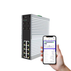 Switch Industrial de Gerenciamento em Nuvem de 12 Portas Suporta Gerenciamento em Nuvem via Web e Aplicativo Móvel com Múltiplas Rotas VLAN Estáticas - Product Image 2