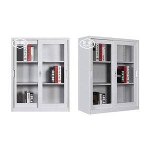 Artículos de oficina fabricante herramienta pequeños gabinetes de metal piezas doble de acero de la puerta de vidrio mini gabine - Product Image 4