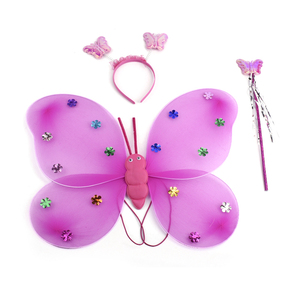 Costume da Fata per Bambine, Set con Ali di Farfalla, Bacchetta Magica e Cerchietto, per Bambini dai 3 agli 18 Anni - Product Image 4